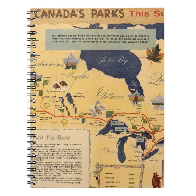Carnet Carte du Canada - Les parcs du Canada (Devant)