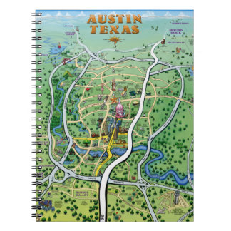 Carnet Carte du dessin animé Austin Texas