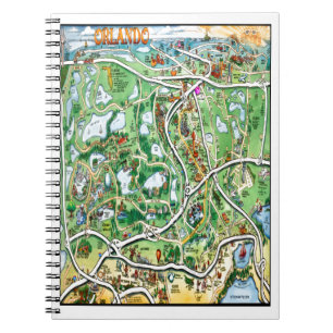 Carnet Carte du dessin animé Orlando Florida