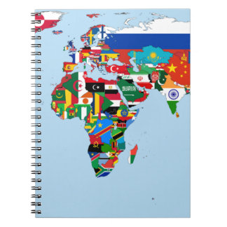 Carnet Carte du drapeau du monde 2