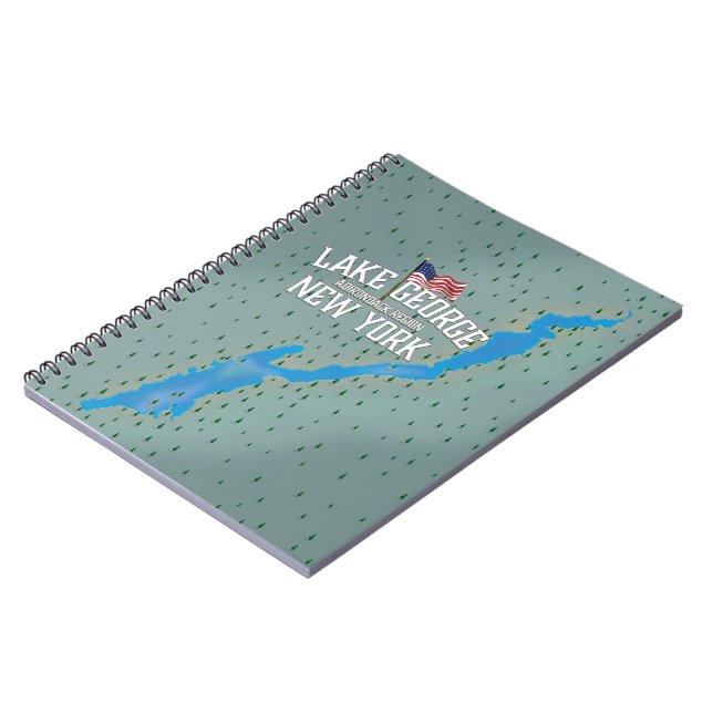 Carnet Carte du lac George New York (Côté gauche)