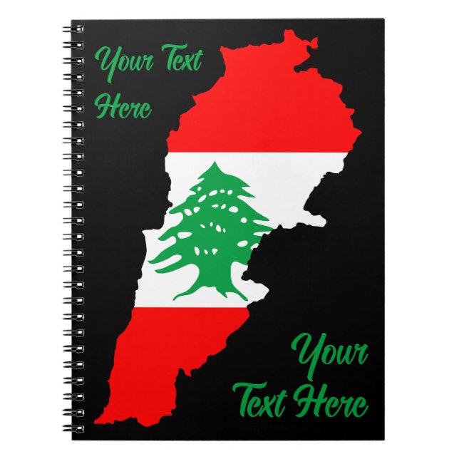 Carnet Carte du Liban avec drapeau (Devant)