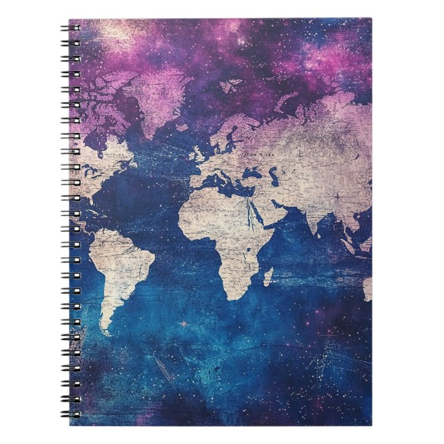 Carnet Carte du monde céleste violette de la Renaissance (Devant)