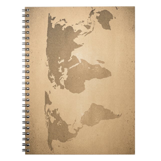Carnet carte du monde vintage (Devant)