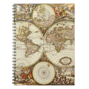 Carnet Carte du Vieux Monde antique par Frederick de Wit,