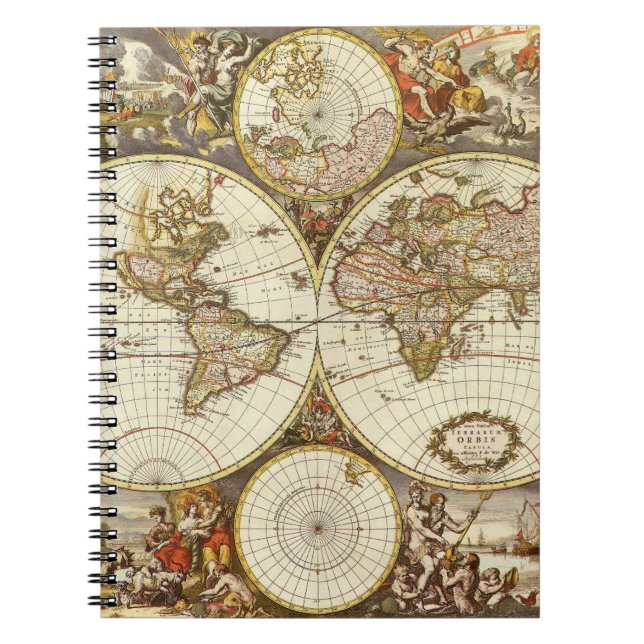 Carnet Carte du Vieux Monde antique par Frederick de Wit, (Devant)