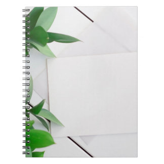 Carnet Carte feuille Arrière - plan bois blanc