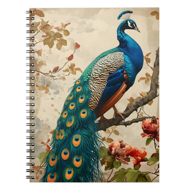 Carnet Carte postale Peacock Splendor vintage (Devant)