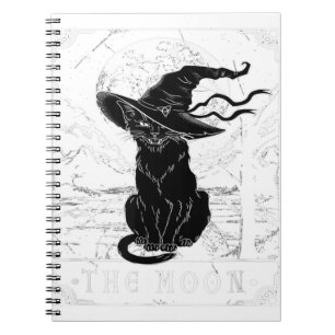 Carnet Carte Tarot Crescent Moon Et Casquette Chat Noir H