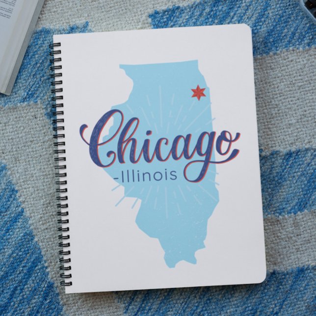Carnet Carte Vintage de Chicago Illinois (Chicago Illinois Vintage Map Notebook)