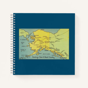 Carnet Carte vintage de l'Alaska - Détroit de Bering, Nom