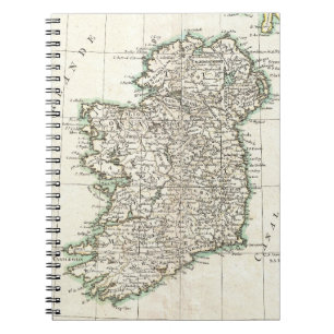Carnet Carte vintage de l'Irlande (1771)