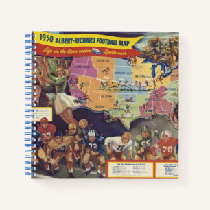 Carnet Carte vintage du football américain des années 1