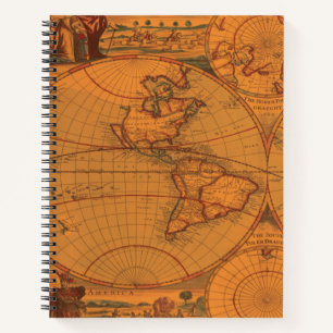 Carnet Carte vintage Du Monde Pour Les Amateurs De Géogra