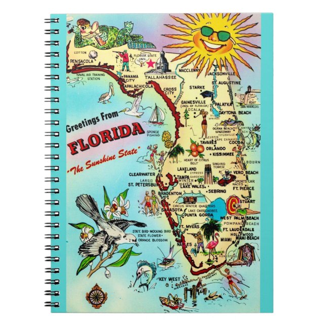 Carnet Carte Vintage Floride (Devant)