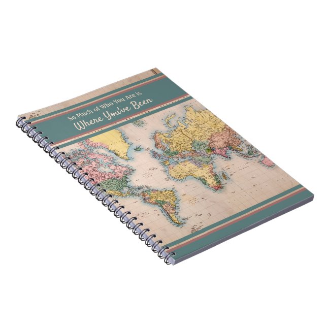 Carnet Carte vintage World Atlas Travel Lover's (Côté Droit)
