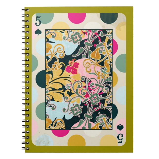 CARNET CARTES DE JEU DÉCORATIVES RANDOM MOTIFS CINQ DERNI (Devant)