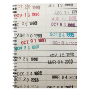 Carnet Cartes vintages d'échéance de bibliothèque