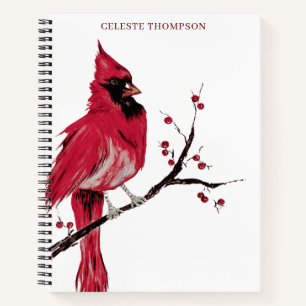 Carnet Carton de couleur rouge personnalisé à l'aquarelle