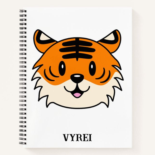 Carnet Carton doux et souriant tigre (Devant)