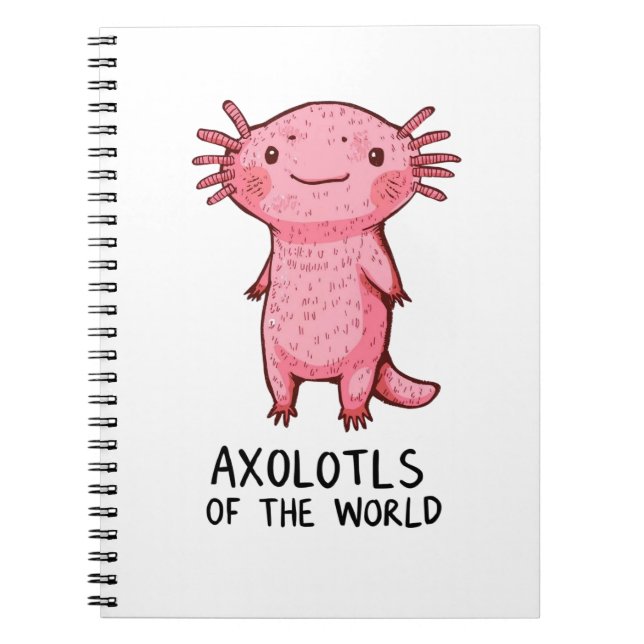 Carnet Cartoon Axolotl à main mignon (Devant)