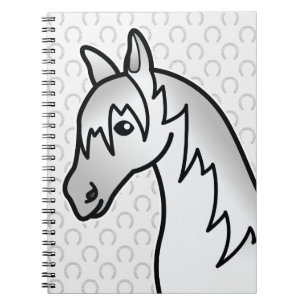 Carnet Cartoon gris Tête de cheval