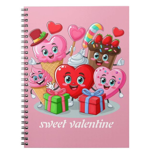 Carnet Cartoon Heart & Sweet amis valentine's day (Devant)