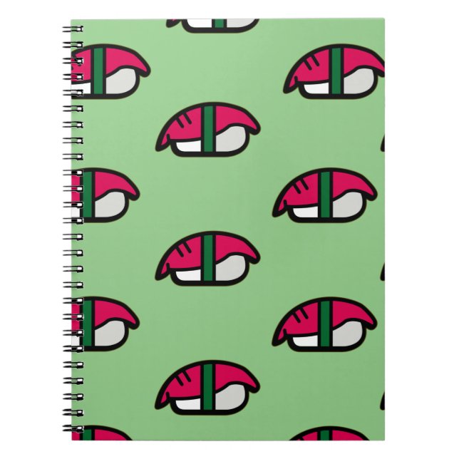 Carnet Cartoon Kawaii Sushi, Fish Rice & Seaweed Notebook (Devant)
