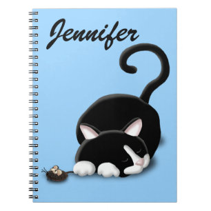 Carnet Cartoon Kitty avec souris en jouet