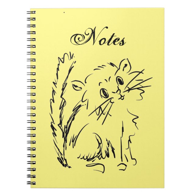 Carnet Cartoon Kitty mignon Spirale jaune (Devant)