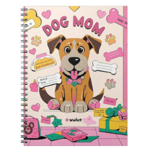 Carnet Cartoon Puppy chien maman dans la chambre rose