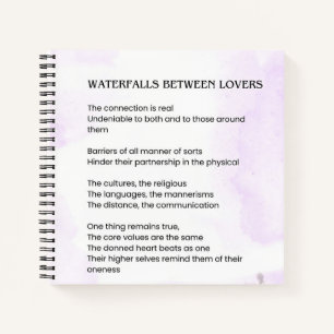 Carnet Cascade entre les amants qui utilisent Poem Poster