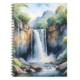 Carnet Cascade peinte à l'aquarelle