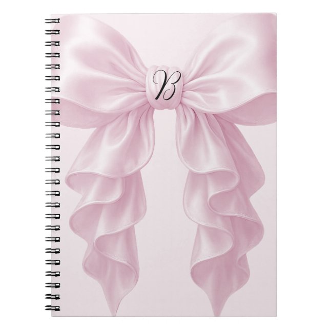 Carnet Cascade rose ruban froissé Élégant Filleul Féminin (Devant)