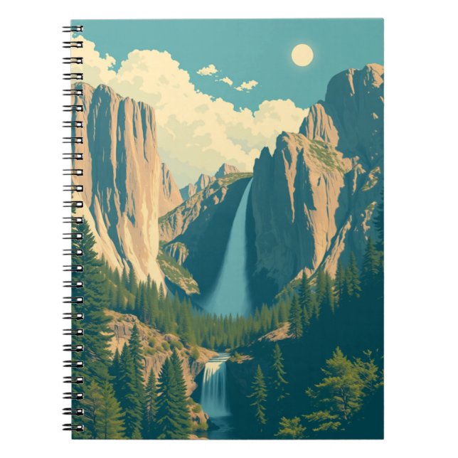 Carnet Cascade Yosemite Vintage Rétro (Devant)