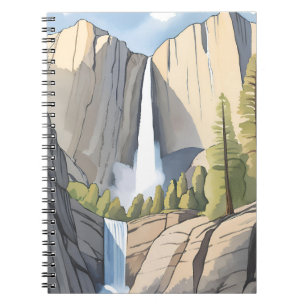 Carnet Cascades de Yosemite Aquarelle du Parc National