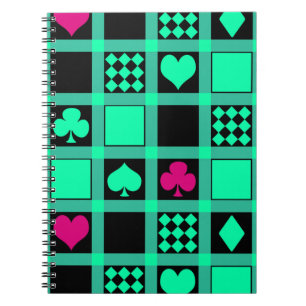 Carnet Casino jouer aux cartes coeurs croix clubs sp