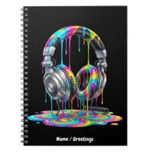Casque Audio Art Dégoulinant de Peinture Arc-en-Ci