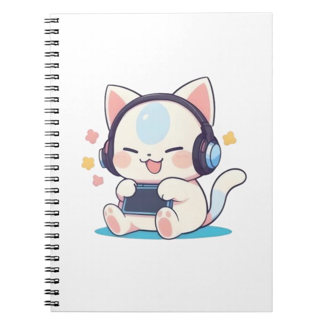 Carnet Casque de jeu pour console portable Chibi Chat Mig (Devant)