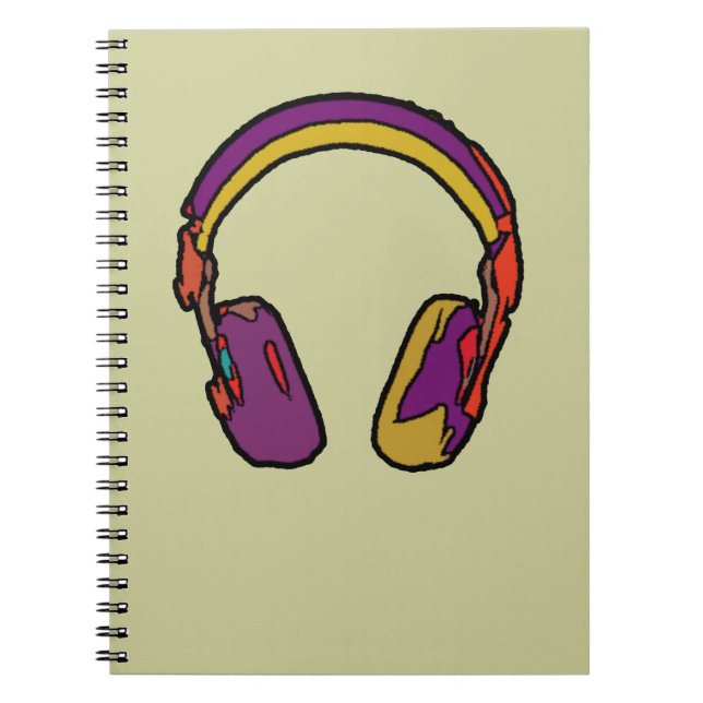 Carnet casque dj couleur (Devant)