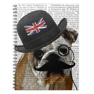 Carnet Casquette britannique de bouledogue et de lanceur