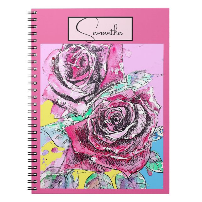 Carnet Casquette couleur rose rouge Rose rose iPad Smart (Devant)