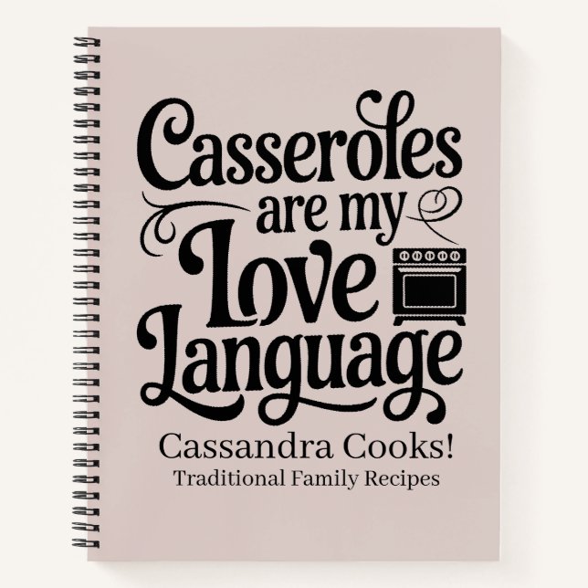 Carnet Casseroles Personnalisés Sont Ma Langue D'Amour Re (Devant)