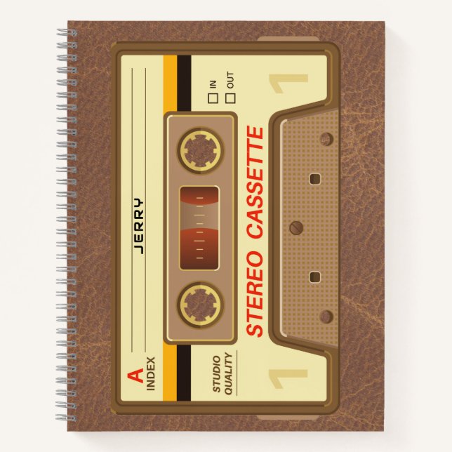 Carnet Cassette audio rétro des années 90 avec nom (Devant)