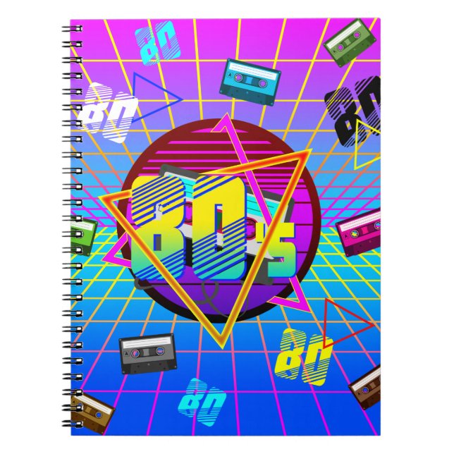 CARNET CASSETTE AUDIO RÉTRO OLD SCHOOL DES ANNÉES 80 (Devant)