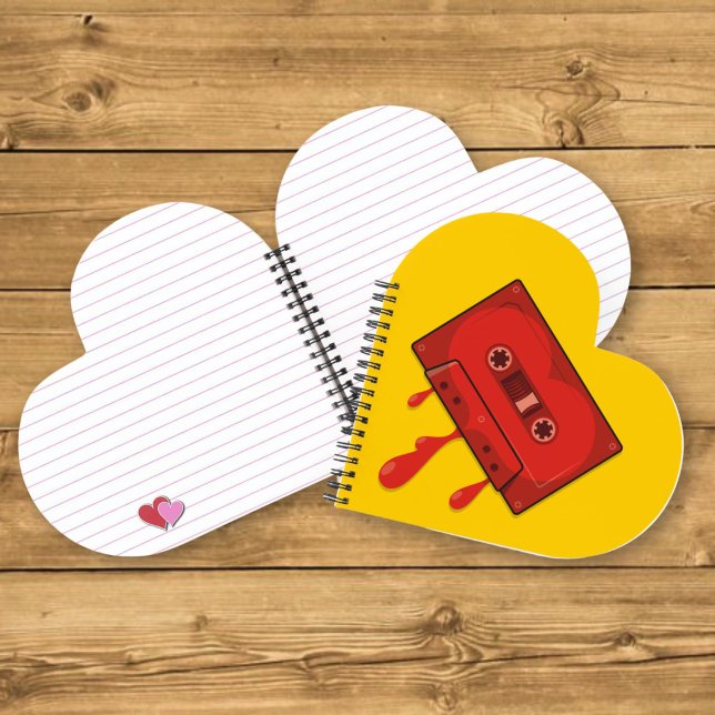 Carnet Cassette Cœur Rouge (Créateur téléchargé)