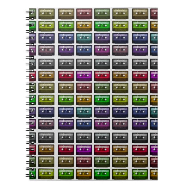 CARNET CASSETTE TAPES RETRO MUSIQUE AMOUR (Devant)