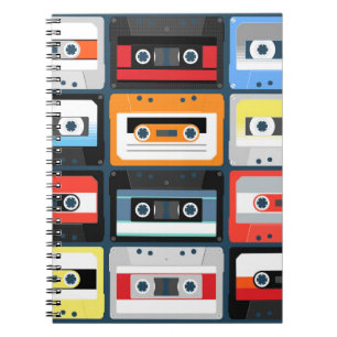 Carnet Cassettes compactes. Lot. plat d'illustration vint