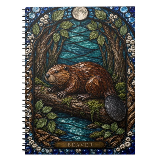 Carnet Castor, Vitrail de feuille d'aulne (Devant)