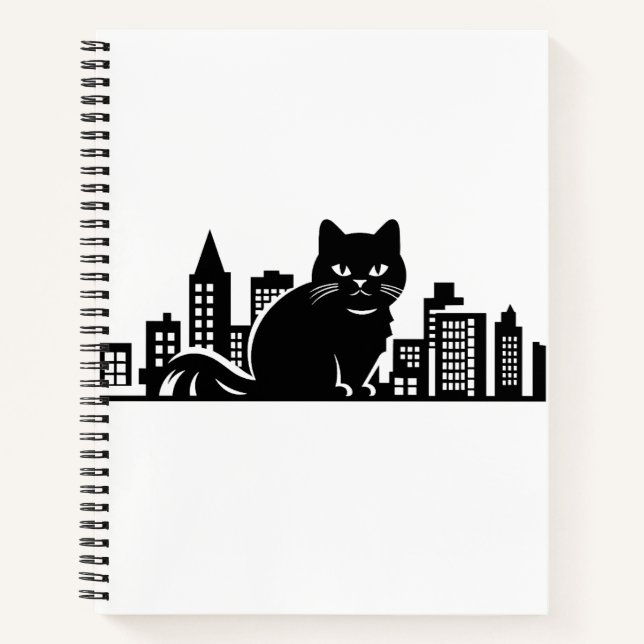 Carnet Cat Cityscape Furry Cute Vector Graphique (Devant)